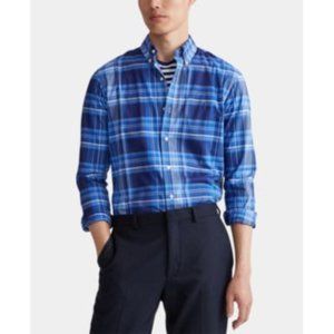 Ralph Lauren LS Classic Blue Plaid Stretch Shirt